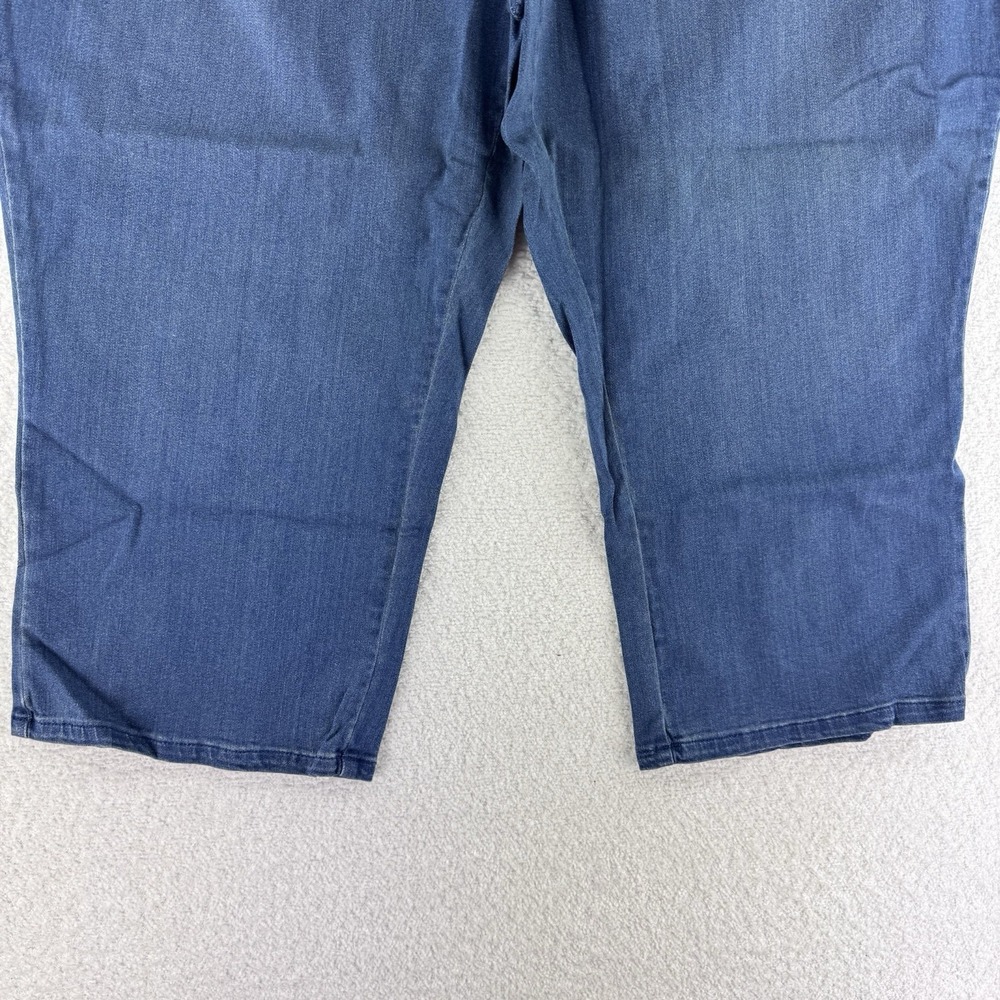 Belle by Kim Gravel Primabelle Straight Leg Cropped 32W Rinse Wash Blue - Picture 3 of 10